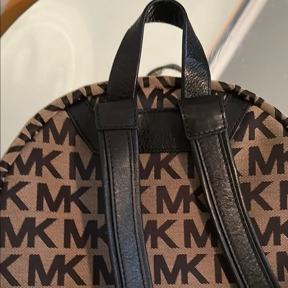 Michael Kors Brown Leather Trim Backpack - Picture 2 of 5